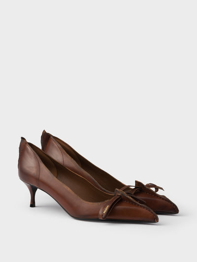 Prada Antiqued leather pumps at Collagerie