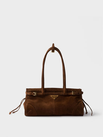 Prada Bonnie medium suede handbag at Collagerie