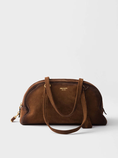 Prada Prada Bowling medium suede bag at Collagerie