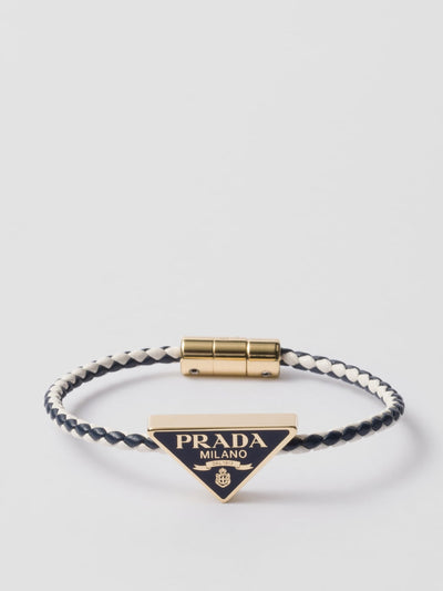 Prada Braided nappa leather bracelet at Collagerie