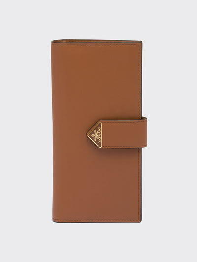 Prada Large leather wallet in Cognac at Collagerie