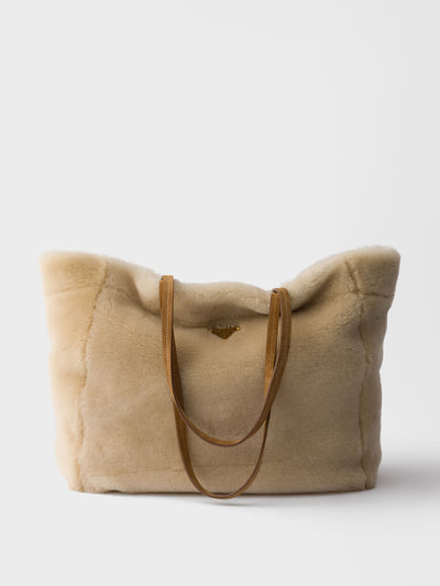 Prada Large shearling tote bag at Collagerie