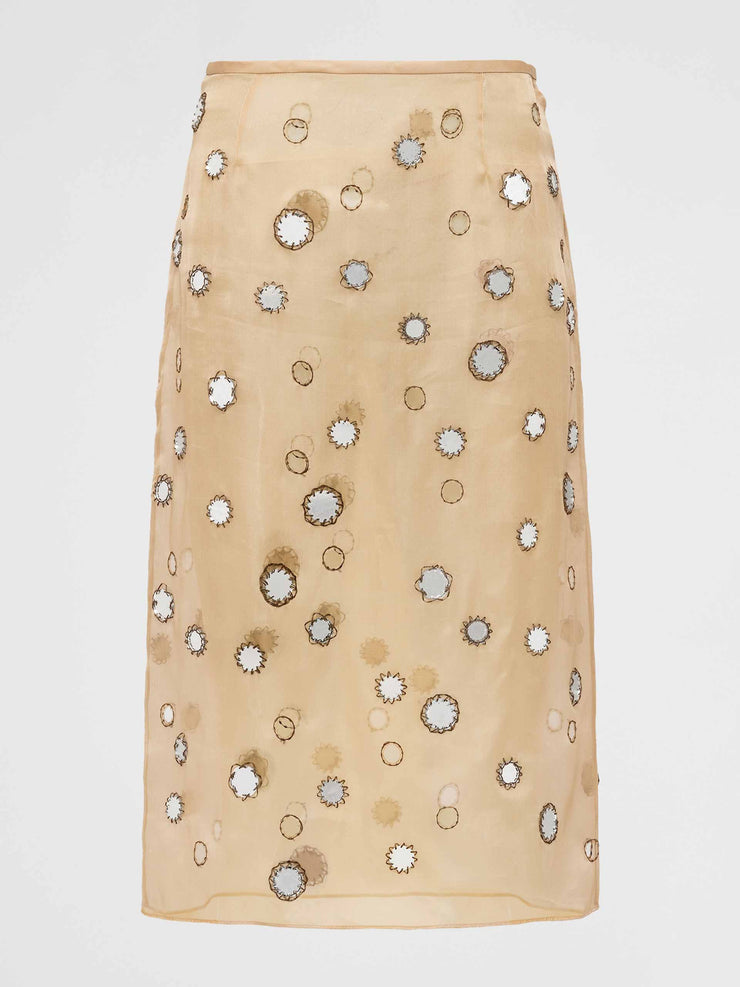 Mirror-embellished organza midi-skirt Clothing Prada    - Collagerie