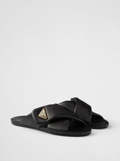 Prada Padded nappa leather slides at Collagerie