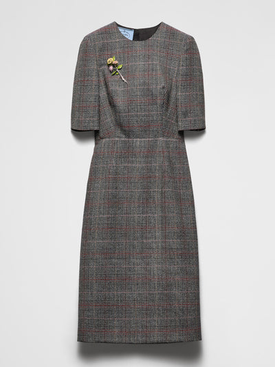 Prada Prince-of-Wales checked midi-dress at Collagerie