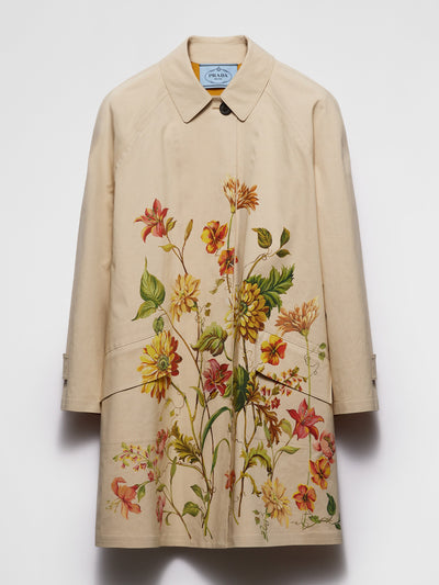 Prada Printed cotton single-breasted coat at Collagerie