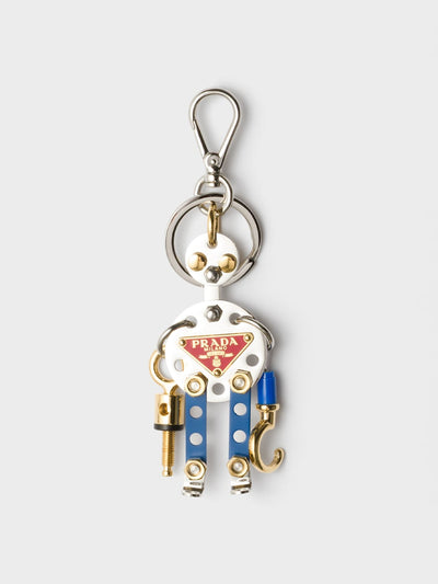 Prada Robot metal keychain charm at Collagerie