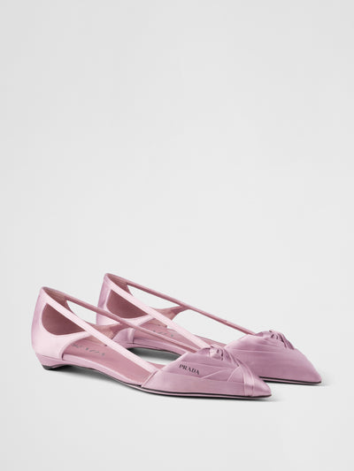 Prada Satin cut-out ballerinas at Collagerie