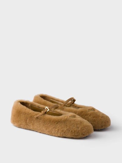 Prada Shearling ballerinas at Collagerie