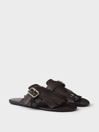 Prada Shuffle leather thong sandals at Collagerie