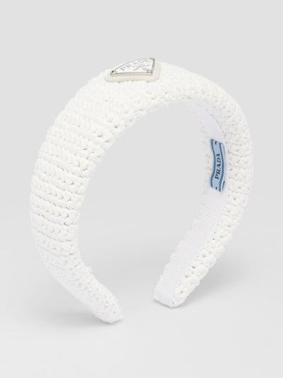 Prada White crochet headband at Collagerie