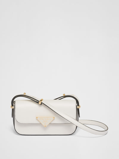 Prada White leather shoulder bag at Collagerie