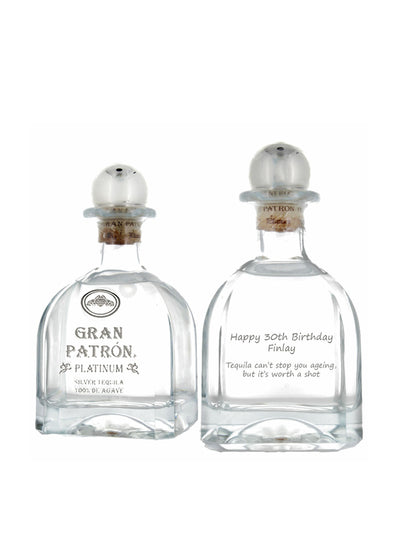 Prestige Drinks Personalised Patron Gran Platinum Tequila at Collagerie