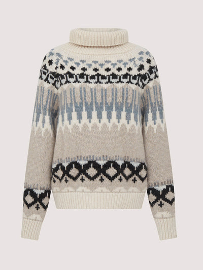 Purdey Fairisle cashmere crewneck sweater at Collagerie