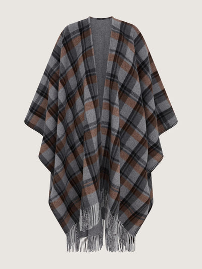 Purdey Gun club check reversible poncho at Collagerie