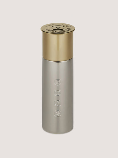 Purdey Pewter cartridge flask in steel at Collagerie