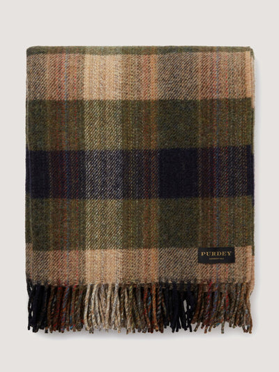 Purdey Recycled check blanket in navy at Collagerie