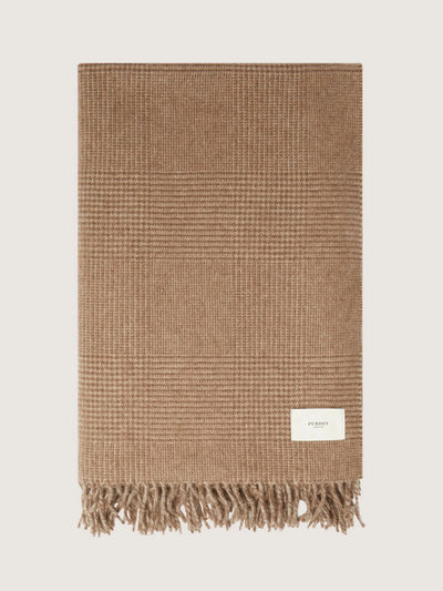 Purdey Undyed cashmere glencheck blanket at Collagerie