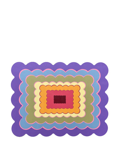 Bell Hutley Purple rainbow scallop edge placemat at Collagerie