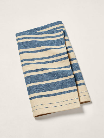 Ralph Lauren Blue and beige throw blanket at Collagerie