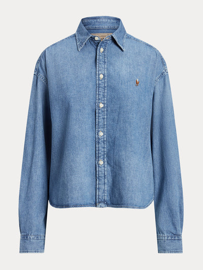 Polo Ralph Lauren Cropped boxy denim shirt at Collagerie