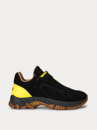 Ralph Lauren Grayson suede zip trainers at Collagerie
