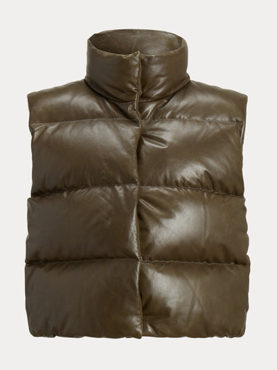 Ralph Lauren Quilted leather down gilet at Collagerie