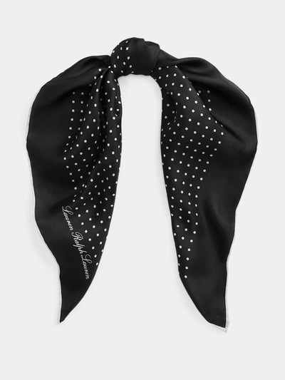 Ralph Lauren Polka-dot silk twill square scarf at Collagerie