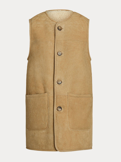 Polo Ralph Lauren Reversible shearling gilet at Collagerie