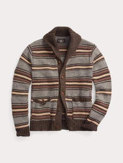 Ralph Lauren Striped wool-blend cardigan at Collagerie