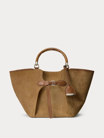 Ralph Lauren The Ralph calfskin-trim calf-suede tote at Collagerie