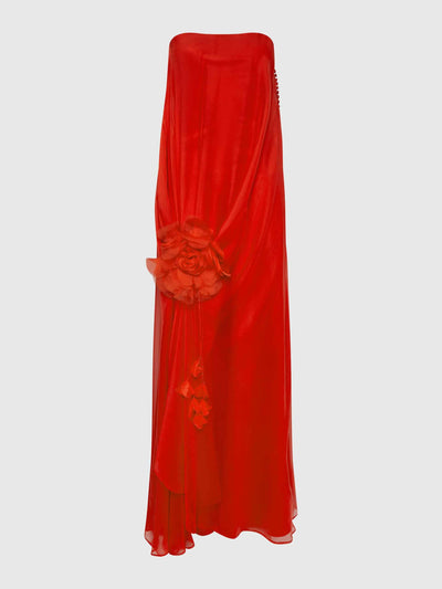 Rat & Boa Hibiscus dress in red at Collagerie