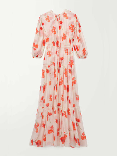 Reformation x Laura Vassar Pink and red floral print dress at Collagerie