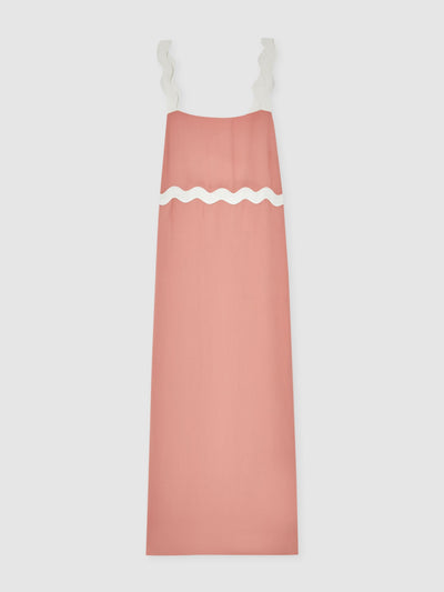 Reiss Asher wave-trim crepe midi dress in pink at Collagerie