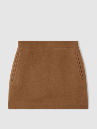 Reiss Blake atelier virgin wool and camel-blend suit skirt at Collagerie