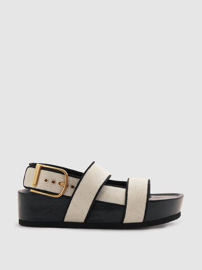 Reiss Samantha strappy chunky canvas sandals at Collagerie