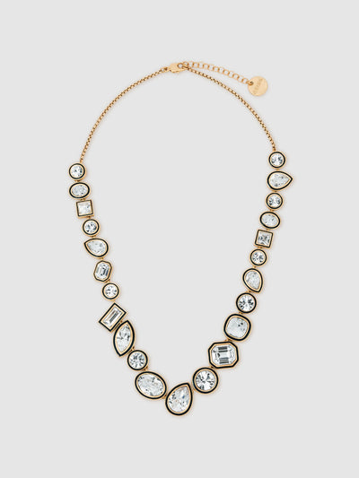 Reiss Cristiana geometric crystal necklace in gold at Collagerie