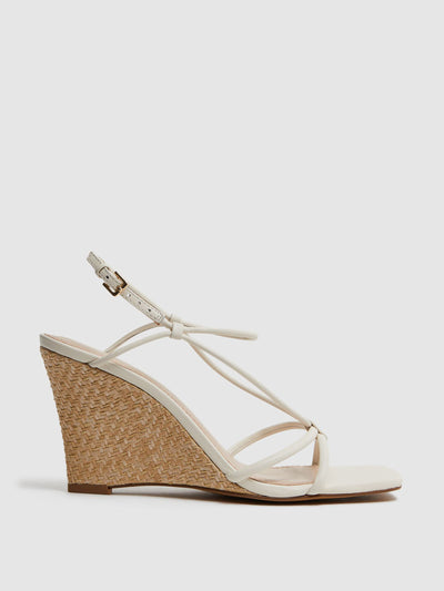 Reiss Strappy wedge heels in off-white at Collagerie