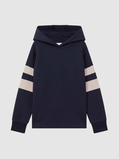 Reiss Dee cotton blend striped hoodie at Collagerie