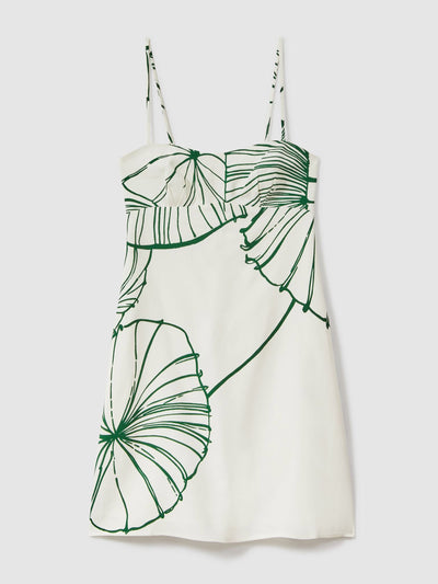 Reiss Marli floral sketch removable strap mini dress at Collagerie