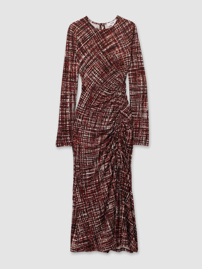 Reiss Riyo printed ruched midi dress at Collagerie