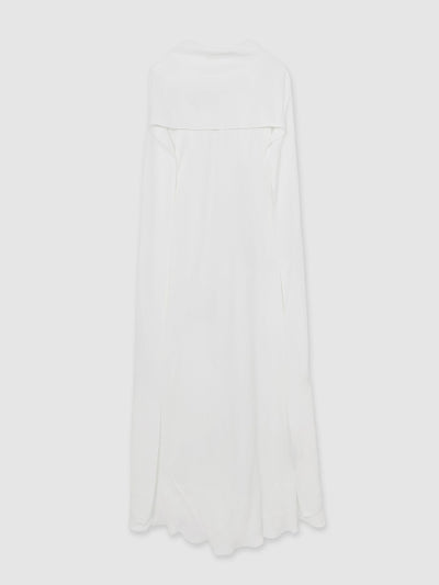 Reiss Greta crepe cape maxi dress in white at Collagerie