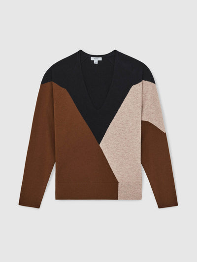 Reiss June wool-blend colourblock knit jumper at Collagerie