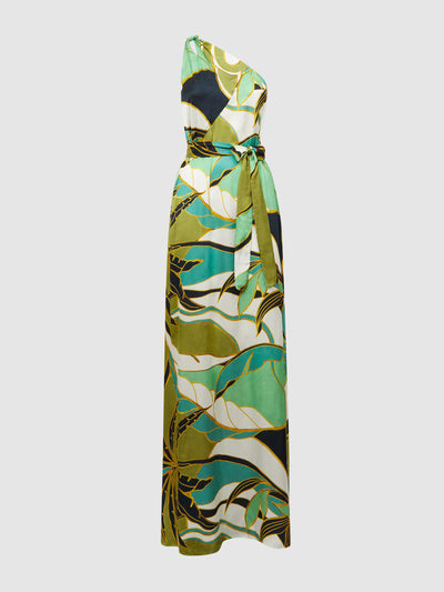 Reiss Jungle print one-shoulder dress at Collagerie