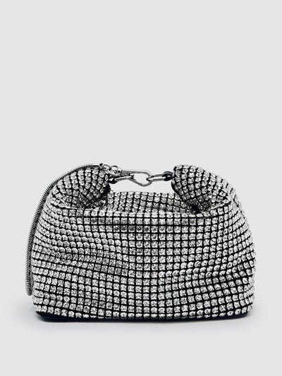Reiss Leah crystal bracelet pouch bag in silver at Collagerie