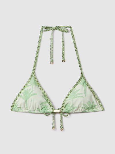 Reiss Thia palm tree print bikini top at Collagerie