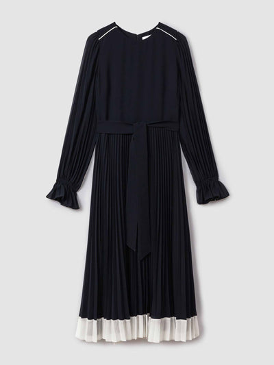 Reiss Pleated belted midi dress at Collagerie