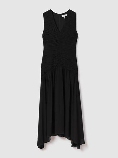 Reiss Ruched bodycon midi dress at Collagerie