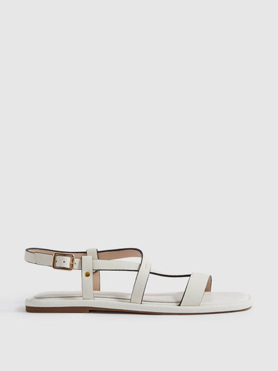 Reiss Adelyn flat strappy leather sandals at Collagerie