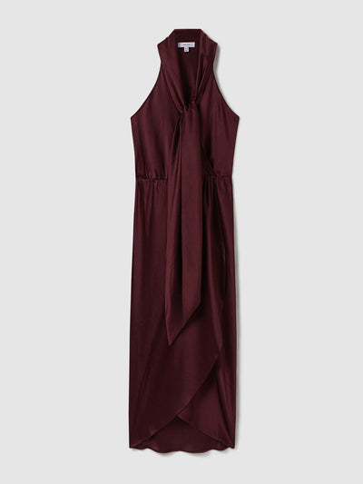 Reiss Satin wrap front midi dress at Collagerie